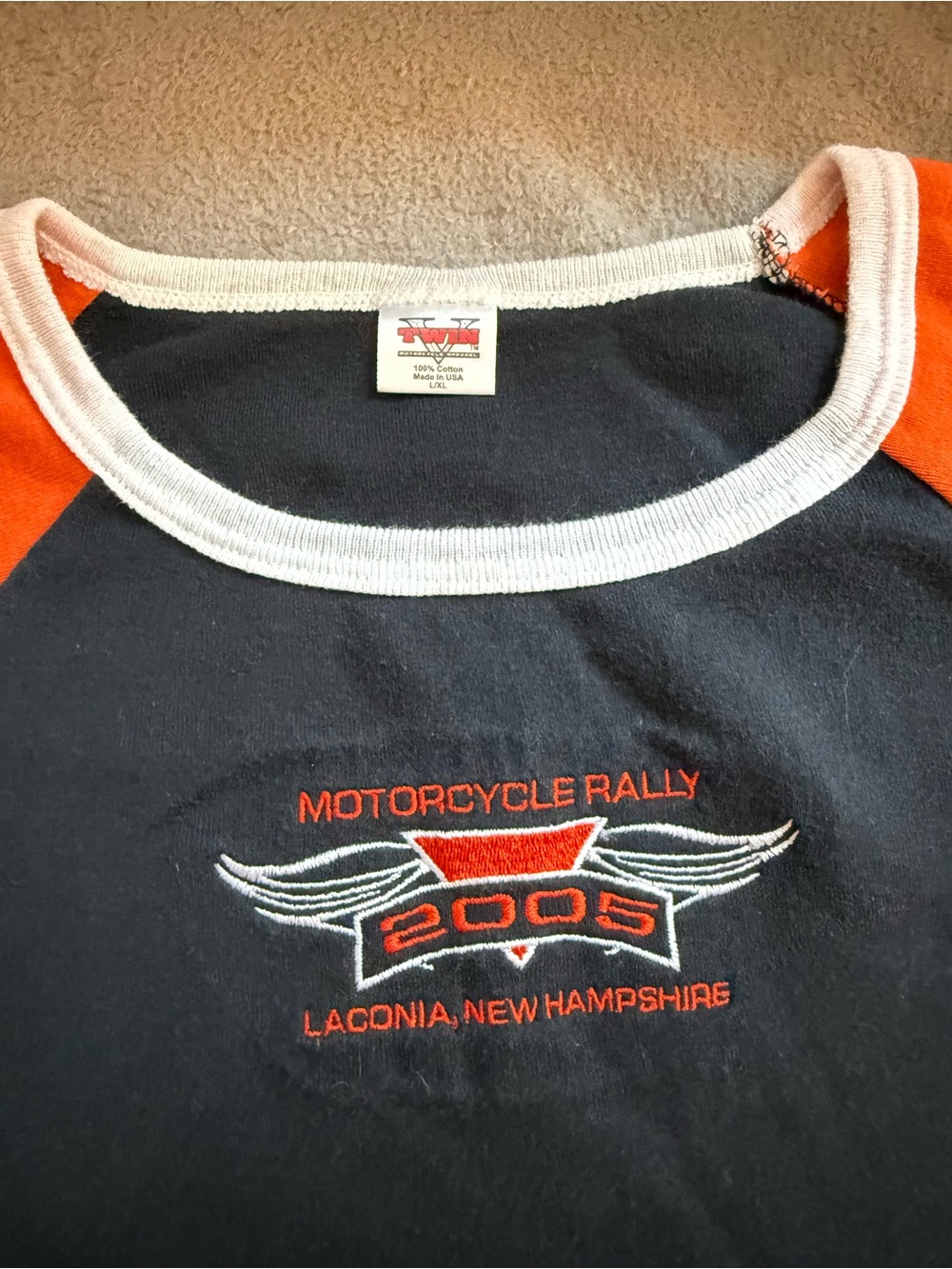 Motorcycle Rally Colorblock Baby Tee - Picture 2 of 3